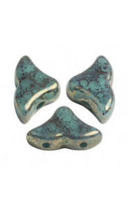 Les perles par Puca® Hélios beads Opaque green turquoise bronze 63130/15496